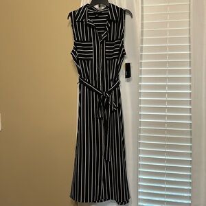 ALYX Black White Striped Dress Midi Size 4 NWT